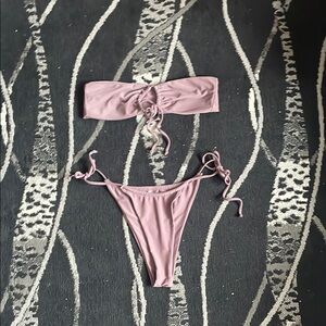 SHEIN Pink Bandeau Bikini Set